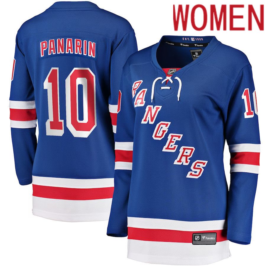 Women New York Rangers #10 Artemi Panarin Fanatics Branded Blue Home Breakaway Player NHL Jersey->new york rangers->NHL Jersey
